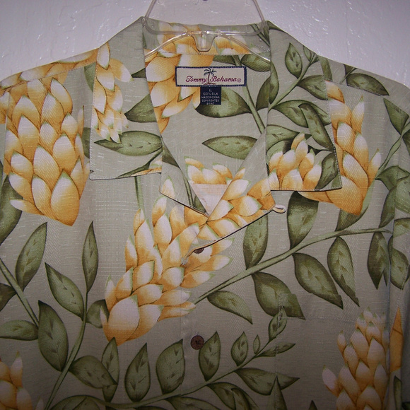 TOMMY BAHAMA 100% SILK HAWAIIAN CAMP SHIRT S0672 - Picture 4 of 7